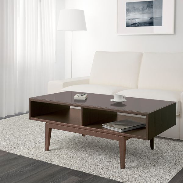 Журнальный стол, коричневый/стекло 118x60 см IKEA РЕЖИССЁР 703.600.51 - схема-чертеж с размерами