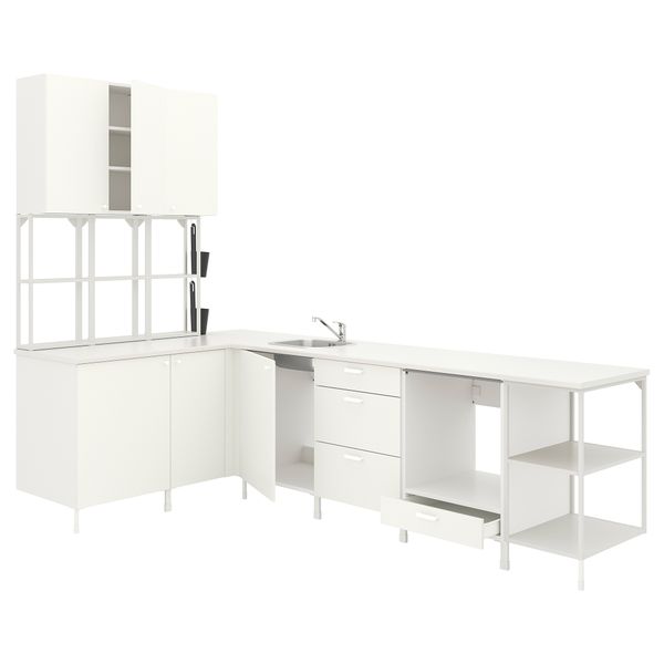 Угловая кухня, белый IKEA BEGIVENHET БЕГИВЕНХЕТ 093.378.37 - фото 1