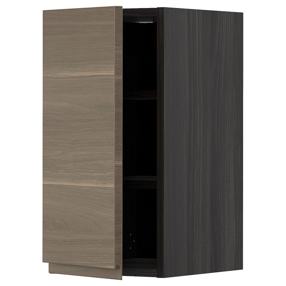 Шкаф навесной с полкой, черный/Воксторп под грецкий орех 30x60 см IKEA МЕТОД 693.028.54 - схема-чертеж с размерами