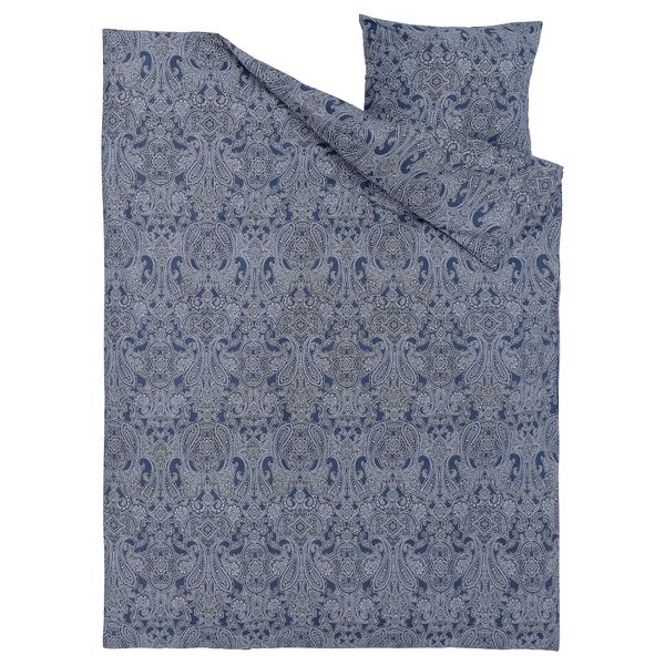 Пододеяльник и наволочка, 150x200, 50x60 см, темно-синий-белый IKEA JÄTTEVALLMO ЙЭТТЕВАЛЛМО 705.005.51 - схема-чертеж с размерами