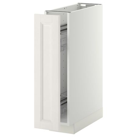 Напольный шкаф, выдвижной внутрений элемент МЕТОД, белый, Лаксарби белый (20x60 см)