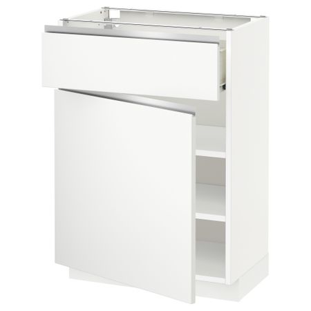 Напольный шкаф с ящиком, дверью МЕТОД / ФОРВАРА, белый, Нодста белый