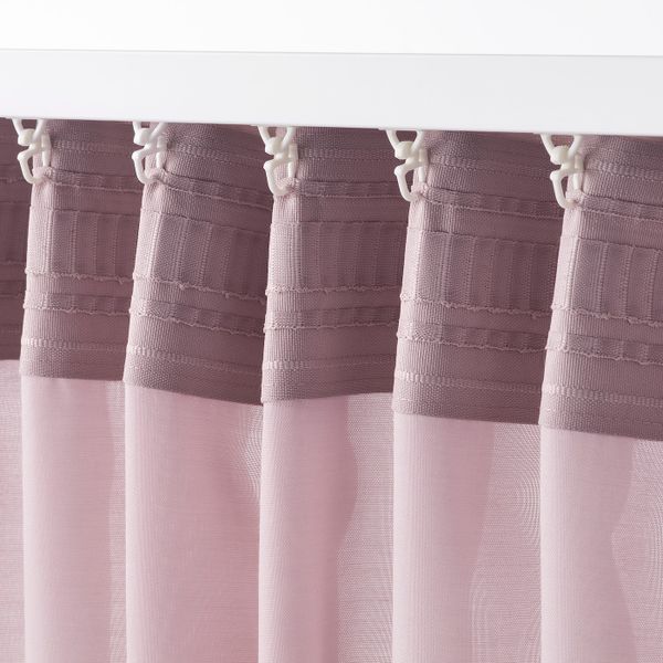 Гардины, очищающие воздух, 2 шт., светло-розовый 145x300 см IKEA GUNRID ГУНРИД 204.592.24 - фото 4