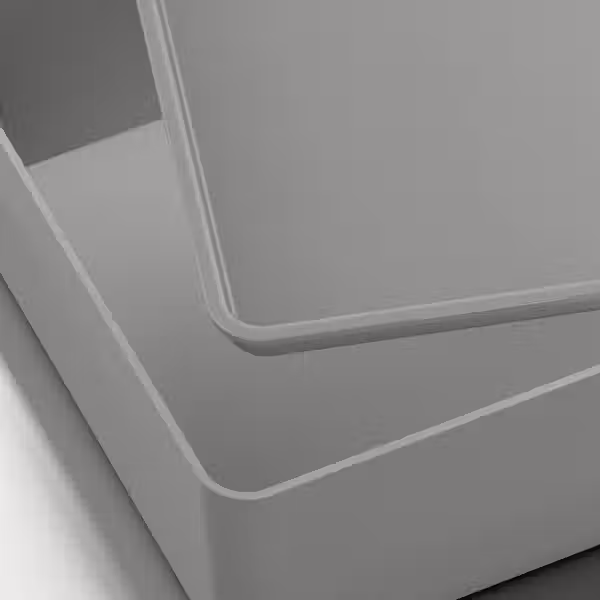 KUGGIS Контейнер с крышкой - светло-серый 18x26x8 см - схема-чертеж с размерами