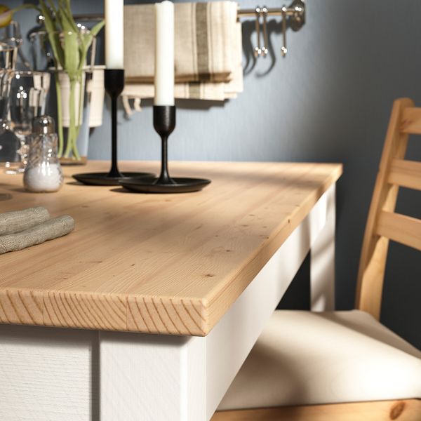Стол, светлая морилка антик/белая морилка 118x74 см IKEA LERHAMN ЛЕРХАМН 204.442.56 - фото 3