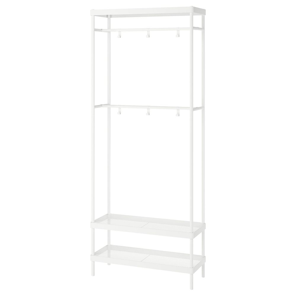 Вешалка с отделением для хранения, белый 78x32x193 см IKEA MACKAPÄR МАККАПЭР 603.682.03 - фото 1