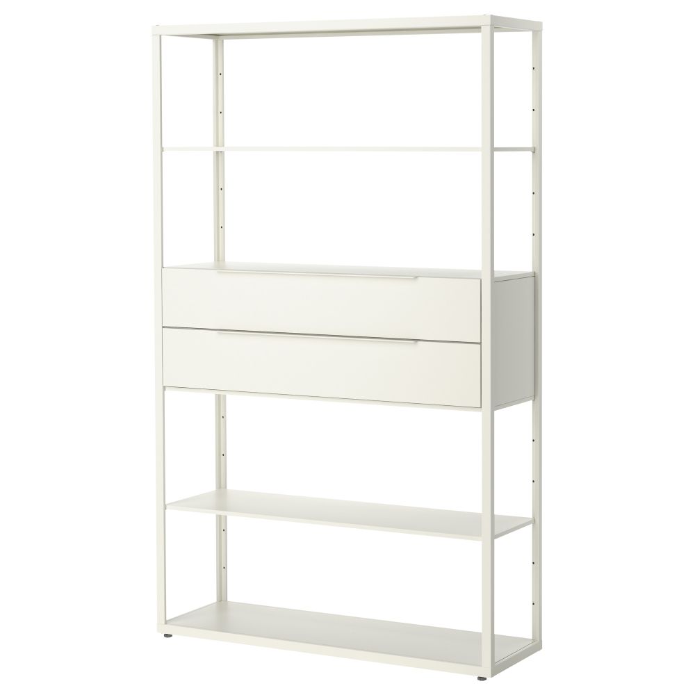 Стеллаж с ящиками, белый, 118x35x193 см IKEA FJÄLKINGE 199.318.65 - фото 1