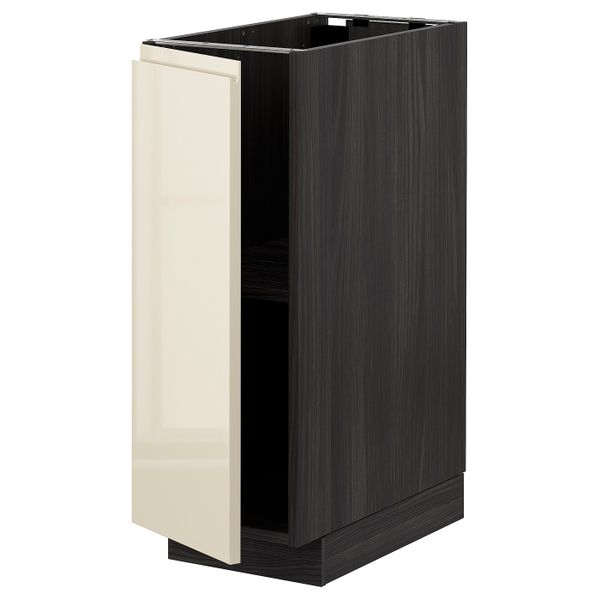 Напольный шкаф с полками, черный, Воксторп глянцевый светло-бежевый 30x60 см IKEA МЕТОД 193.027.57 - схема-чертеж с размерами