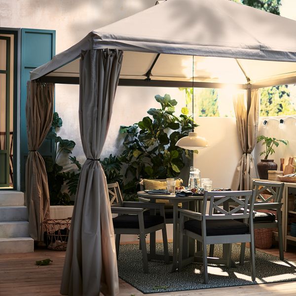 Павильон со шторой и сеткой, темно-серый/серо-бежевый IKEA HIMMELSÖ 494.141.26 - схема-чертеж с размерами