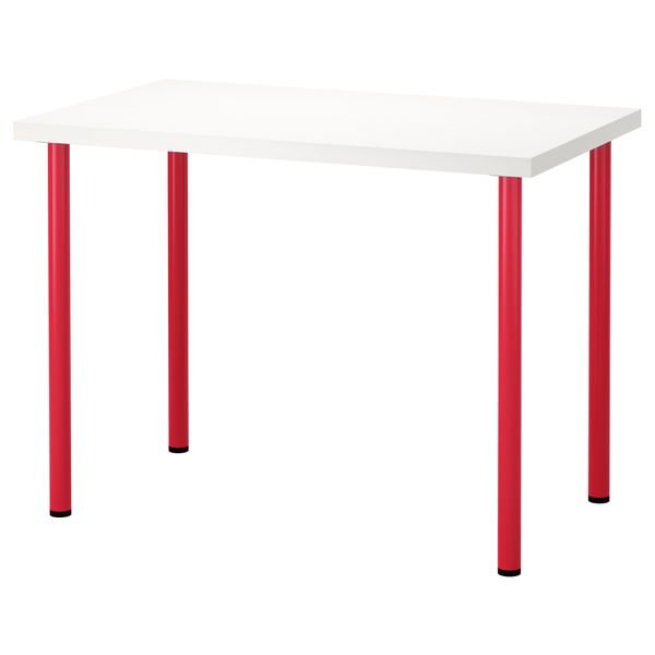 Стол ЛИННМОН / АДИЛЬС, белый, розовый (100x60 см) - фото 1