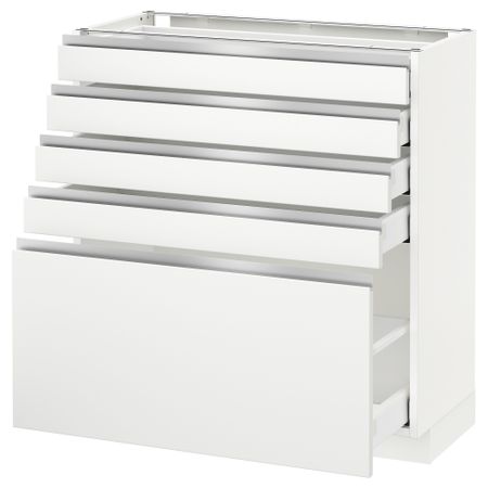 Напольный шкаф с 5 ящиками МЕТОД / МАКСИМЕРА, белый, Нодста белый