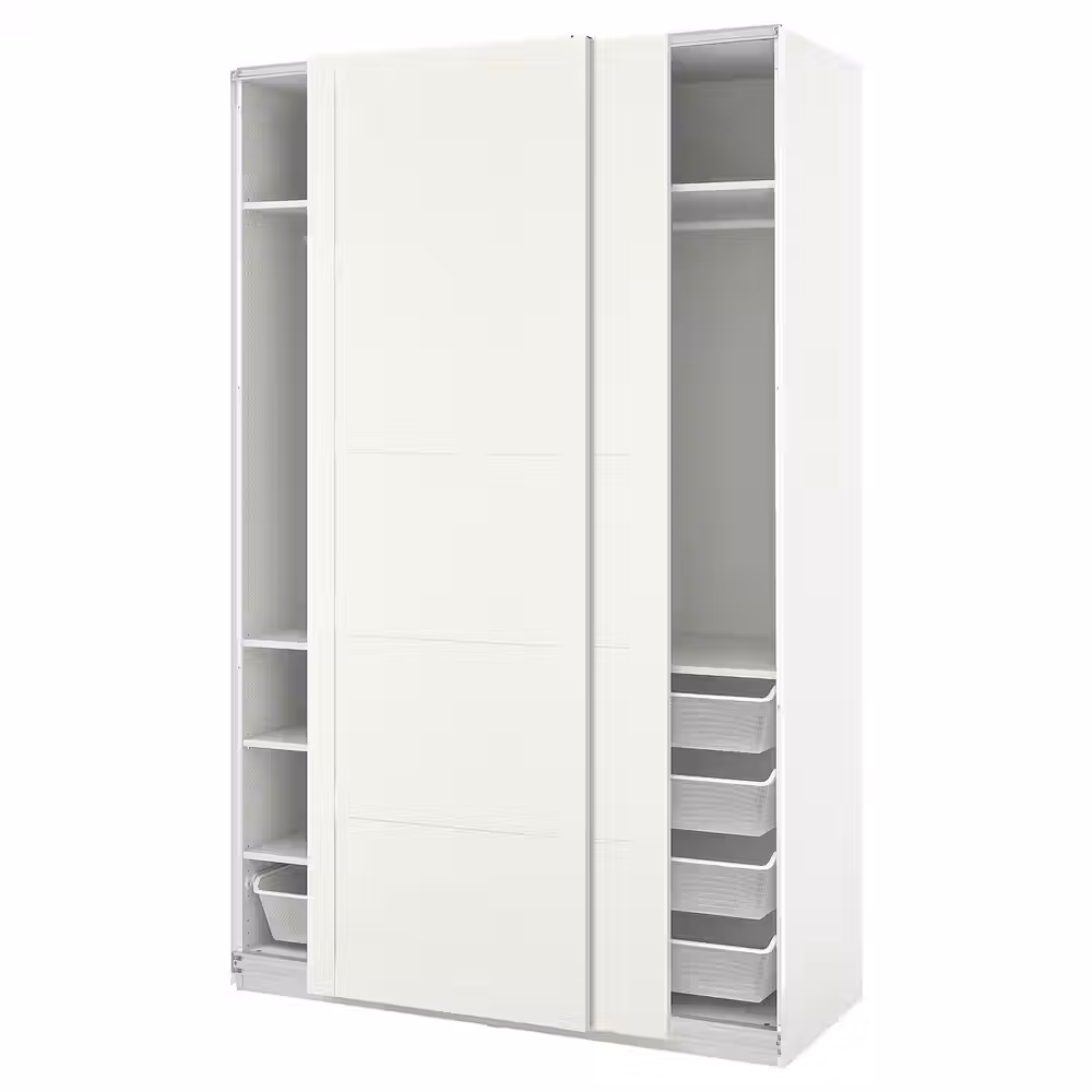 PAX / BERGSBO Гардероб, комбинация - белый/белый 150x66x236 см - фото 1