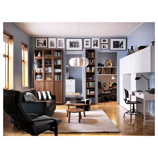 Стеллаж, коричневый ясеневый шпон 120x30x237 см IKEA BILLY БИЛЛИ / OXBERG ОКСБЕРГ 392.435.59 - фото 4