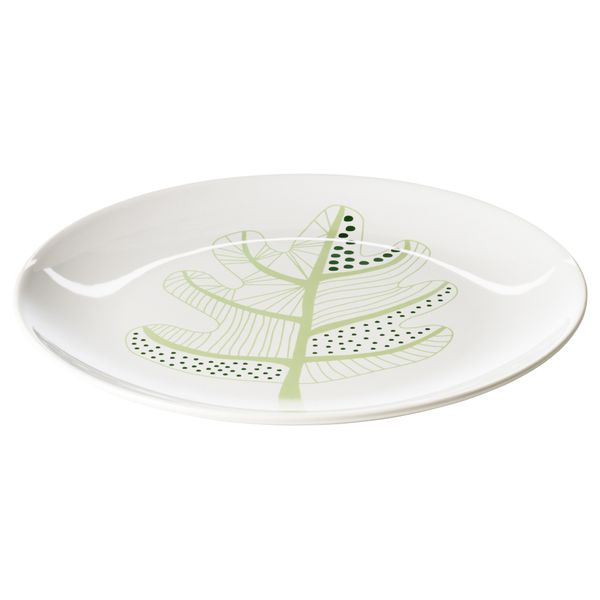 Тарелка ЭВЕРЕНС, белый, зеленый (27 см) - фото 1