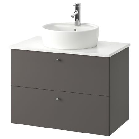 Шкаф под раковину, столешница 45, раковина, 82x49x74 cm IKEA GODMORGON ГОДМОРГОН, TOLKEN ТОЛКЕН, TÖRNVIKEN ТОРНВИКЕН 693.385.13