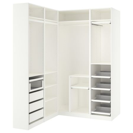 Гардероб угловой, белый 160/163x236 см IKEA PAX ПАКС 893.310.73