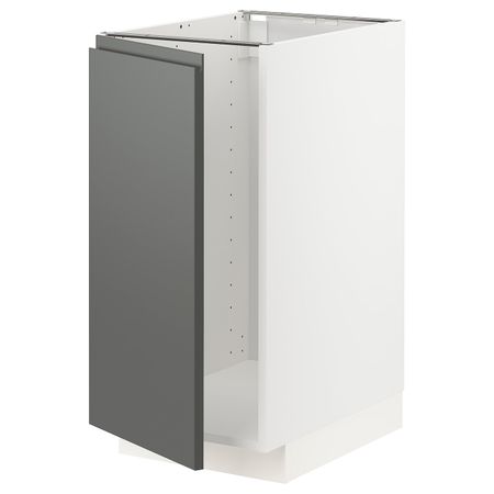 Напольный шкаф под мойку, сорт мусора, белый/Воксторп темно-серый 40x60 см IKEA METOD МЕТОД 394.472.93
