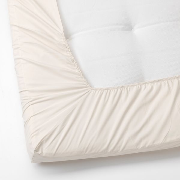 Натяжная простыня для тонкого матраса, светло-бежевый 140x200 см IKEA СЁМНТУТА 804.127.28 - фото 3