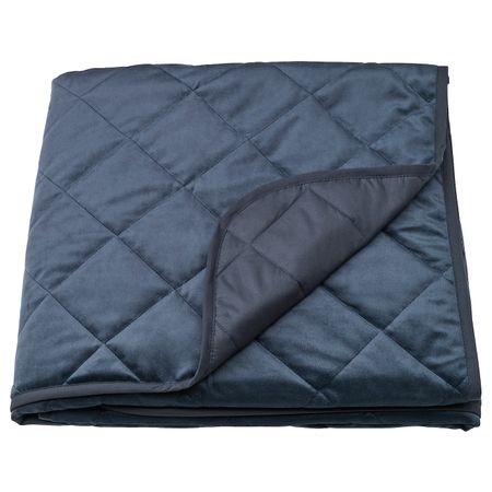 Покрывало, темно-синий 180x250 см IKEA MJUKPLISTER МЬЮКПЛИСТЕР 104.989.33