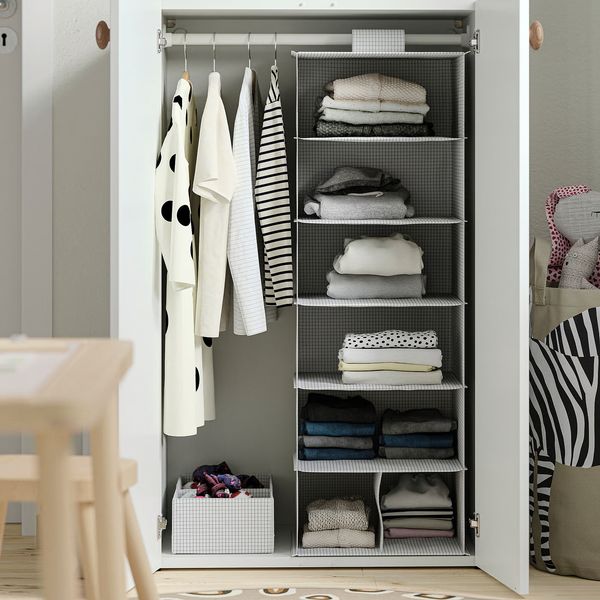 LASTARE Гардероб, комбинация - белый 60x42x100 см - схема-чертеж с размерами