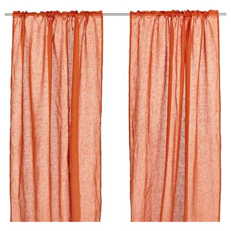 Гардины, 1 пара АРЬЯ, оранжевый (145x270 см)