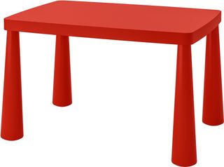 Стол детский, для дома, улицы красный, 77x55 см IKEA MAMMUT МАММУТ 603.651.67