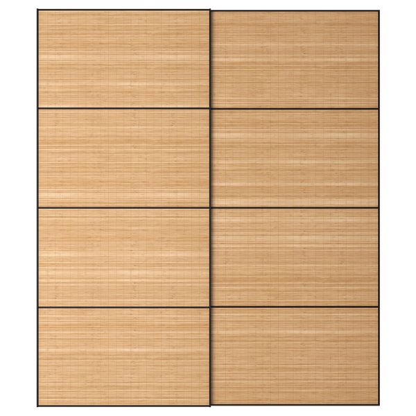Пара раздвижных дверей, темный бамбук 200x236 см IKEA FJELLHAMAR ФЬЕЛЬХАМАР 393.114.78 - фото 1