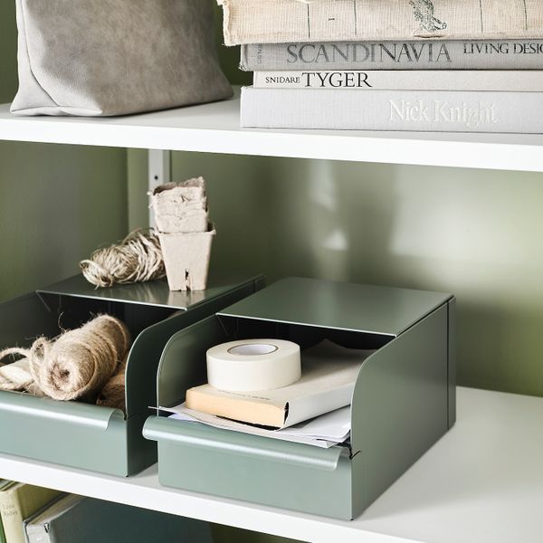 Контейнер, серо-зеленый/металлический 9x17x7.5 см IKEA REJSA РЕЙСА 904.578.01 - фото 3