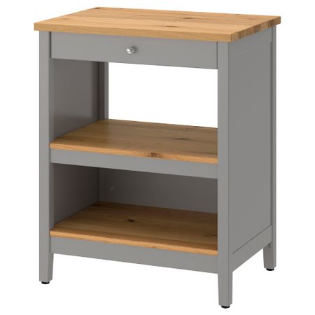 Кухонный стол-остров ТОРНВИКЕН, серый, дуб (72x52 см)