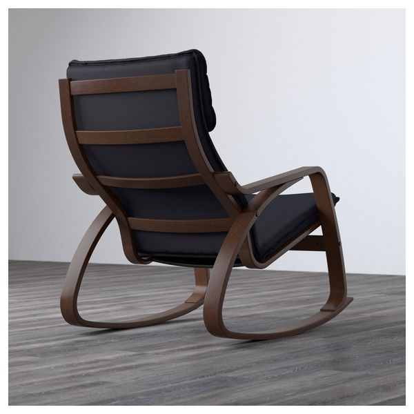 Кресло-качалка ПОЭНГ, коричневый, Ранста черный - схема-чертеж с размерами