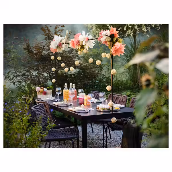 HELGEÖ Декоративный карниз для стола - чёрный регулируемый/для сада для дома 115/235x116 см - фото 3