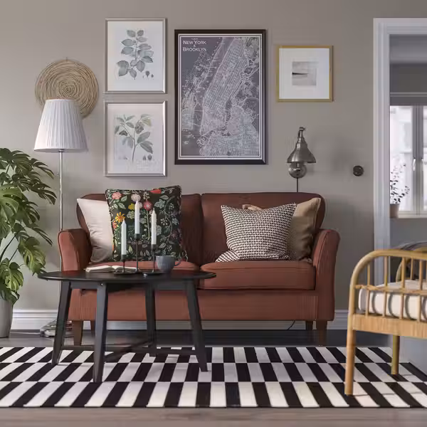 EKHOLMA 2-местный диван - киланда коричнево-красный - фото 2