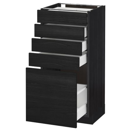 Напольный шкаф с 5 ящиками МЕТОД / МАКСИМЕРА, черный, Тингсрид черный