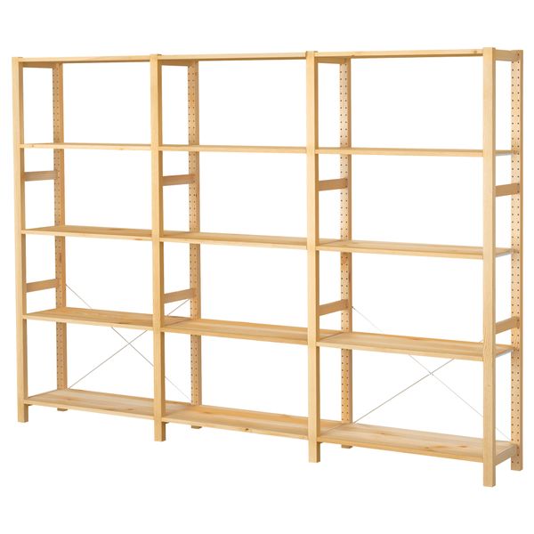 3 секции, полки, 259x30x179 см, сосна IKEA IVAR ИВАР 292.483.74 - фото 2