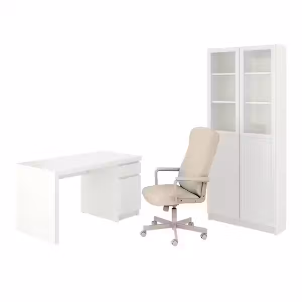 MALM/MILLBERGET МАЛЬМ/МИЛЛБЕРГЕТ / BILLY/OXBERG БИЛЛИ/ОКСБЕРГ Стол и комбинация для хранения - фото 1