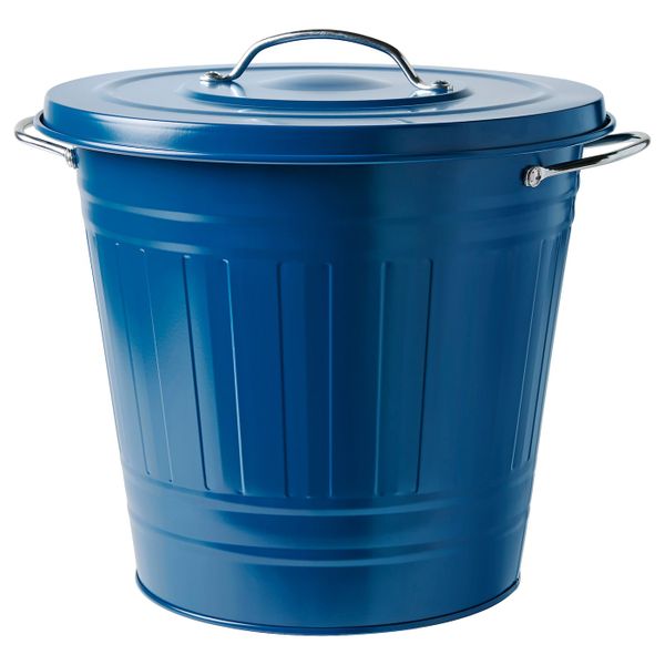 Ведро с крышкой, темно-синий 16 л IKEA КНОД 704.402.08 - фото 1