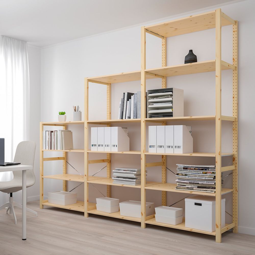 3 секции/полки, сосна 259x50x226 см IKEA IVAR ИВАР 492.485.37 - фото 1