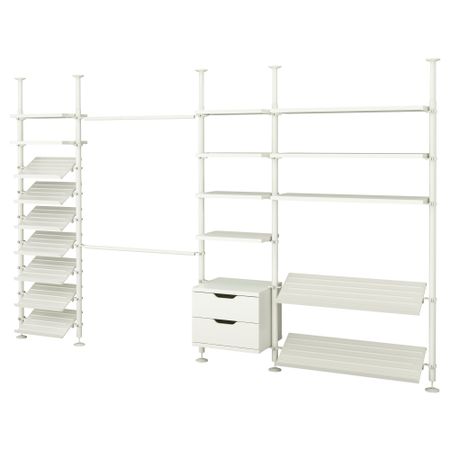 4 секции СТОЛЬМЕН, белый (370x50x210-330 см)