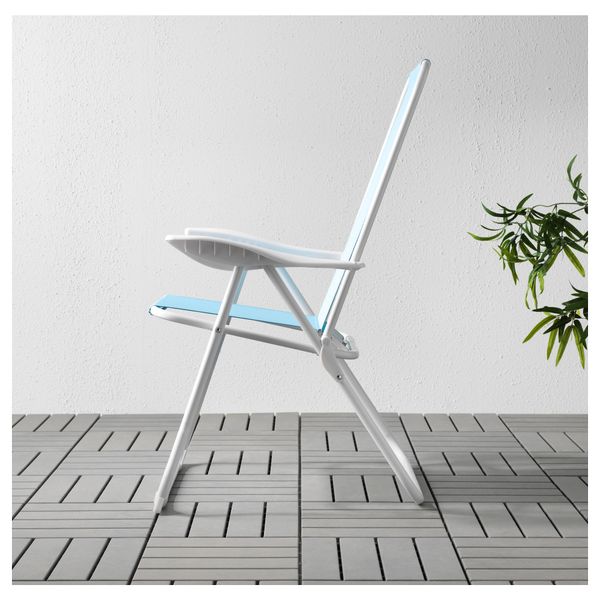 Кресло с регулируемой спинкой ХОМЭ, складной, голубой - фото 3