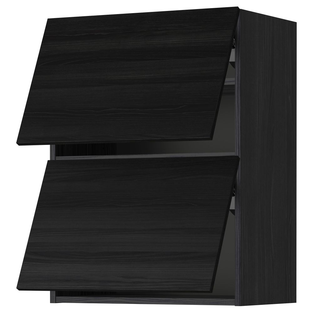 Навесной шкаф, 2 дверцы, горизонтальный МЕТОД, черный, Тингсрид черный - схема-чертеж с размерами