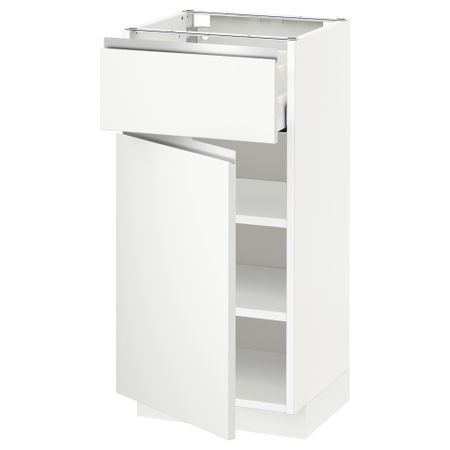 Напольный шкаф с ящиком, дверью МЕТОД / МАКСИМЕРА, белый, Нодста белый