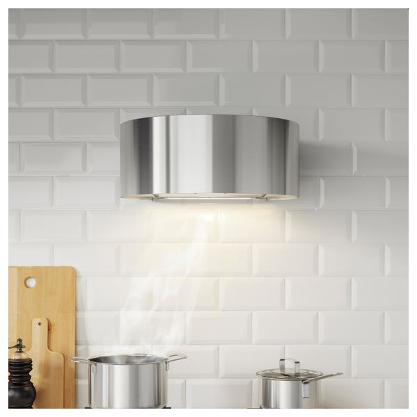 Колпак вытяжного шкафа стенного крепления УДДЕН, нержав сталь - фото 2