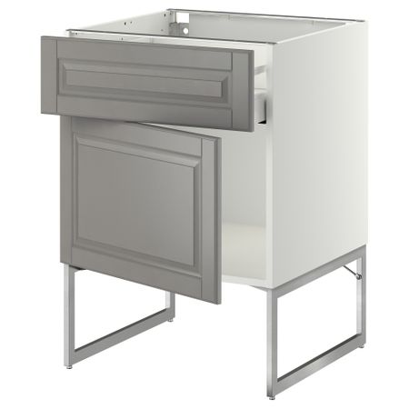 Напольный шкаф с ящиком, дверью МЕТОД / МАКСИМЕРА, белый, Будбин серый