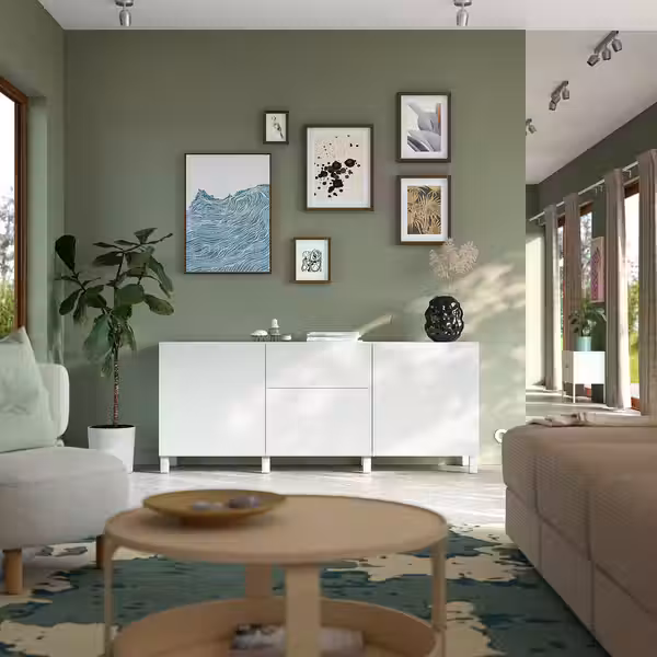 BESTÅ Комбинация для хранения с ящиками - Förvaltare белый/Stubbarp белый 180x42x74 см - фото 2