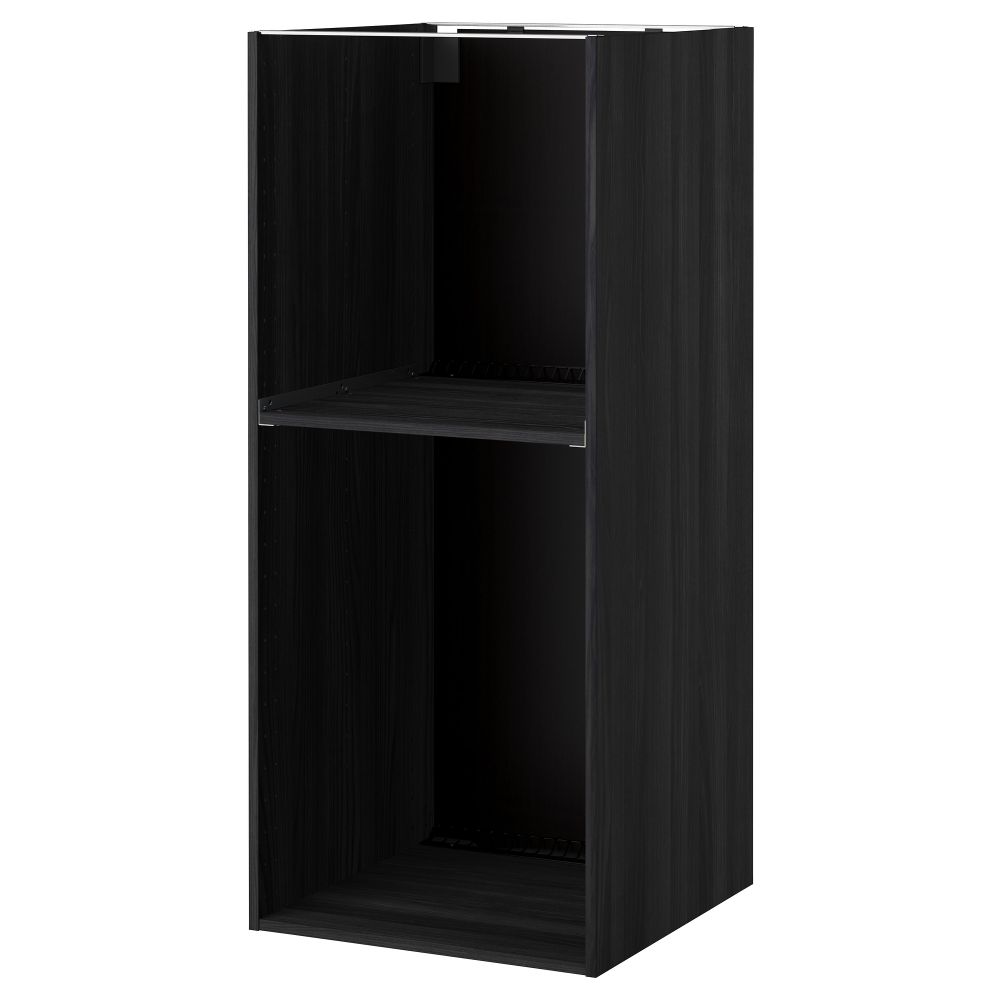 Каркас высокого шкафа для духовки, холодильника МЕТОД, под дерево черный - схема-чертеж с размерами