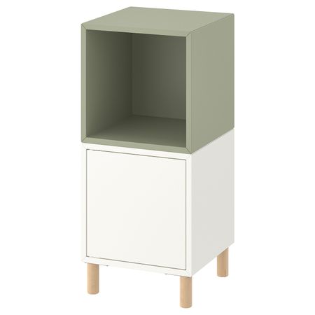 Комбинация шкафов с ножками, белый светло-зеленый, дерево 35x35x80 см IKEA EKET ЭКЕТ 194.436.15