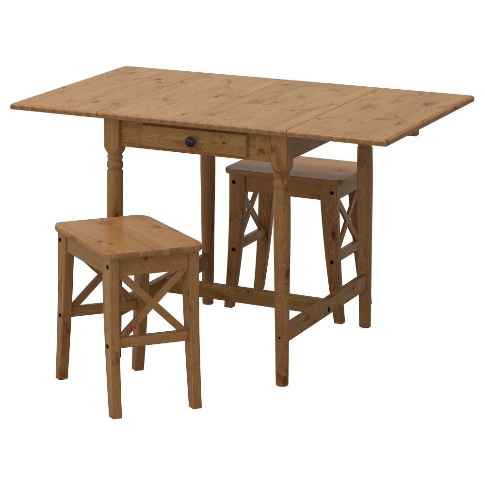 Стол и 2 стула ИНГАТОРП / ИНГОЛЬФ, морилка,антик (59 см) - фото 1