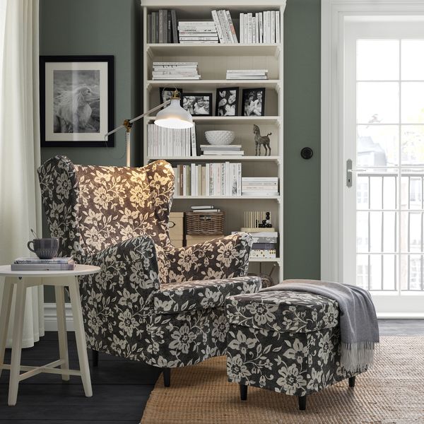 Чехол для кресла с подголовником, Frörum бежевый, антрацит IKEA STRANDMON СТРАНДМОН 005.466.04 - фото 3