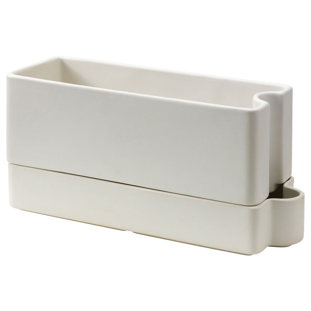 Горшок с самополивом СОТЦИТРОН, д/дома/улицы, белый (29x11 см) - фото 1