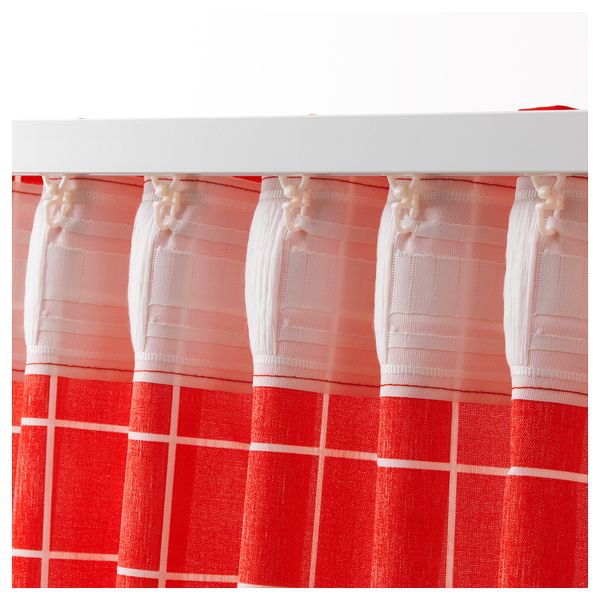 Затемняющие гардины, 1 пара РОЗАЛИЛЛ, красный/белый (145x300 см) - фото 4